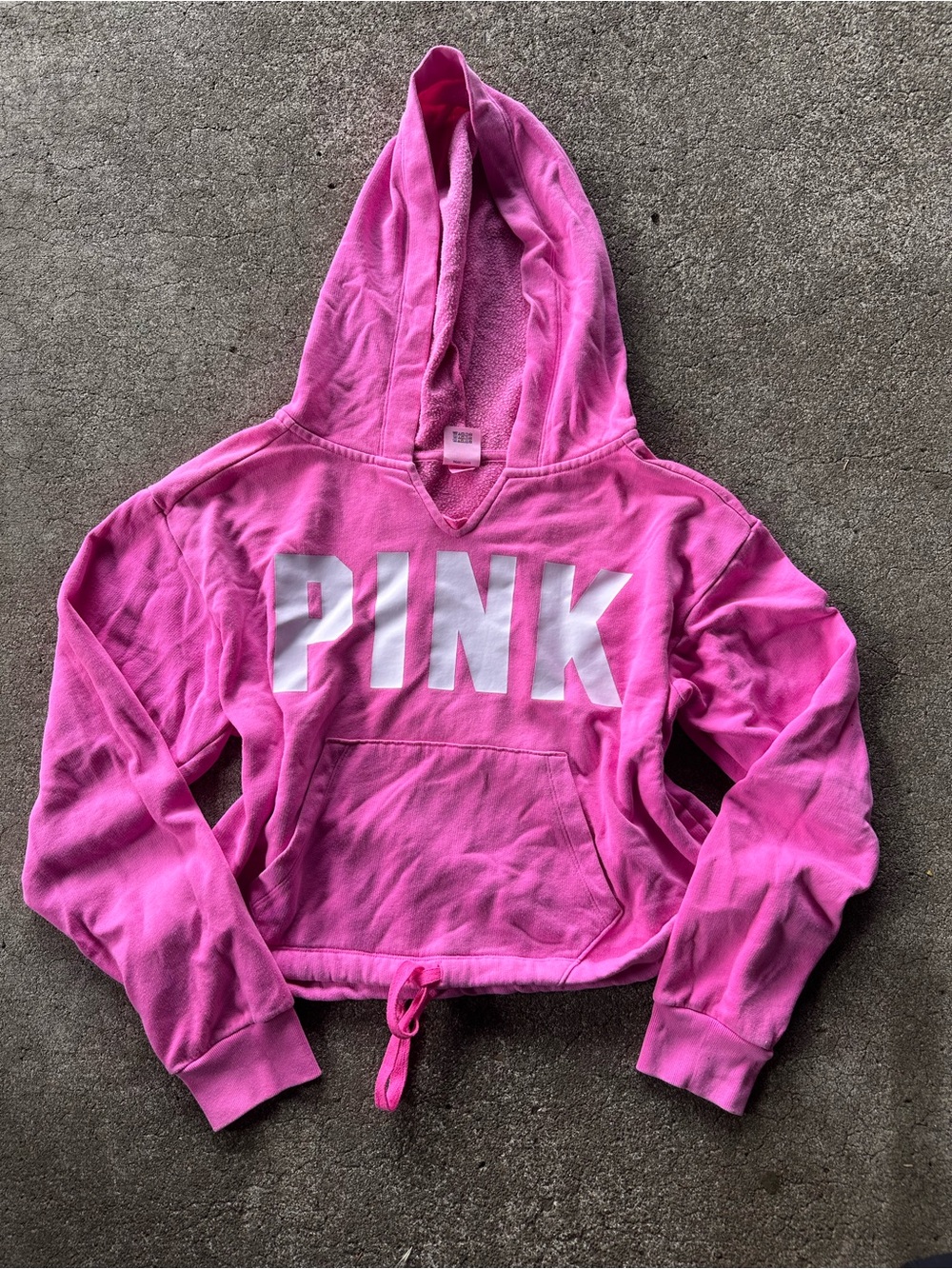 PINK Victoria's Secret Cropped Hoodie Fleece Sweatshirt